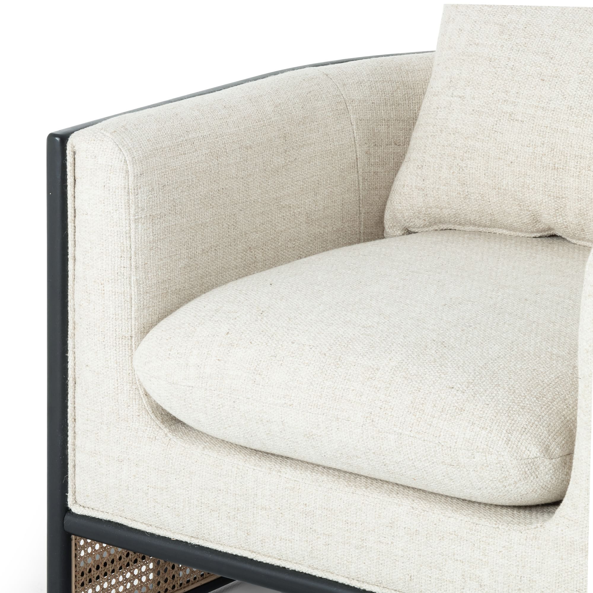 Meniaan Upholstered Grid Back Chair - Wooden bazar