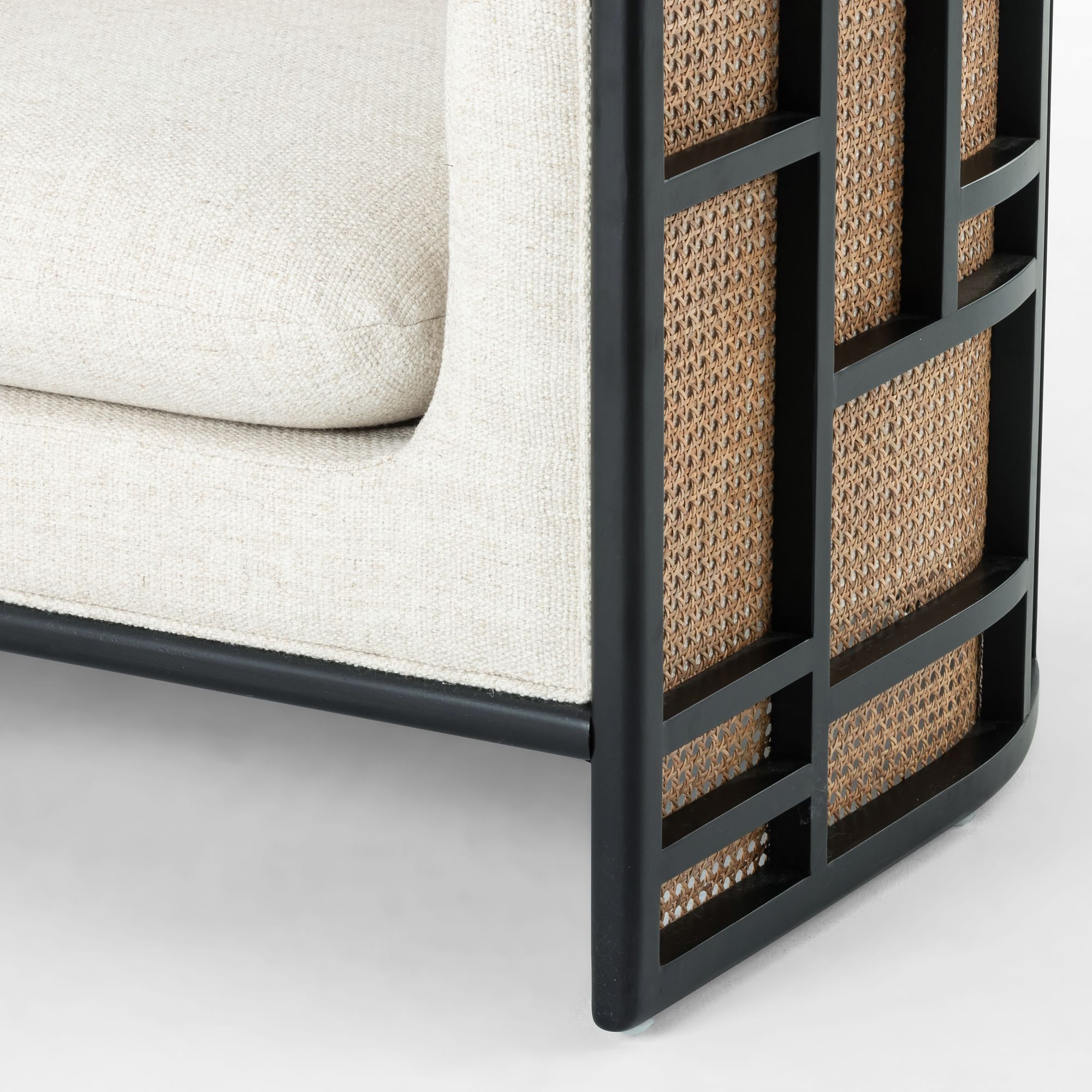 Meniaan Upholstered Grid Back Chair - Wooden bazar