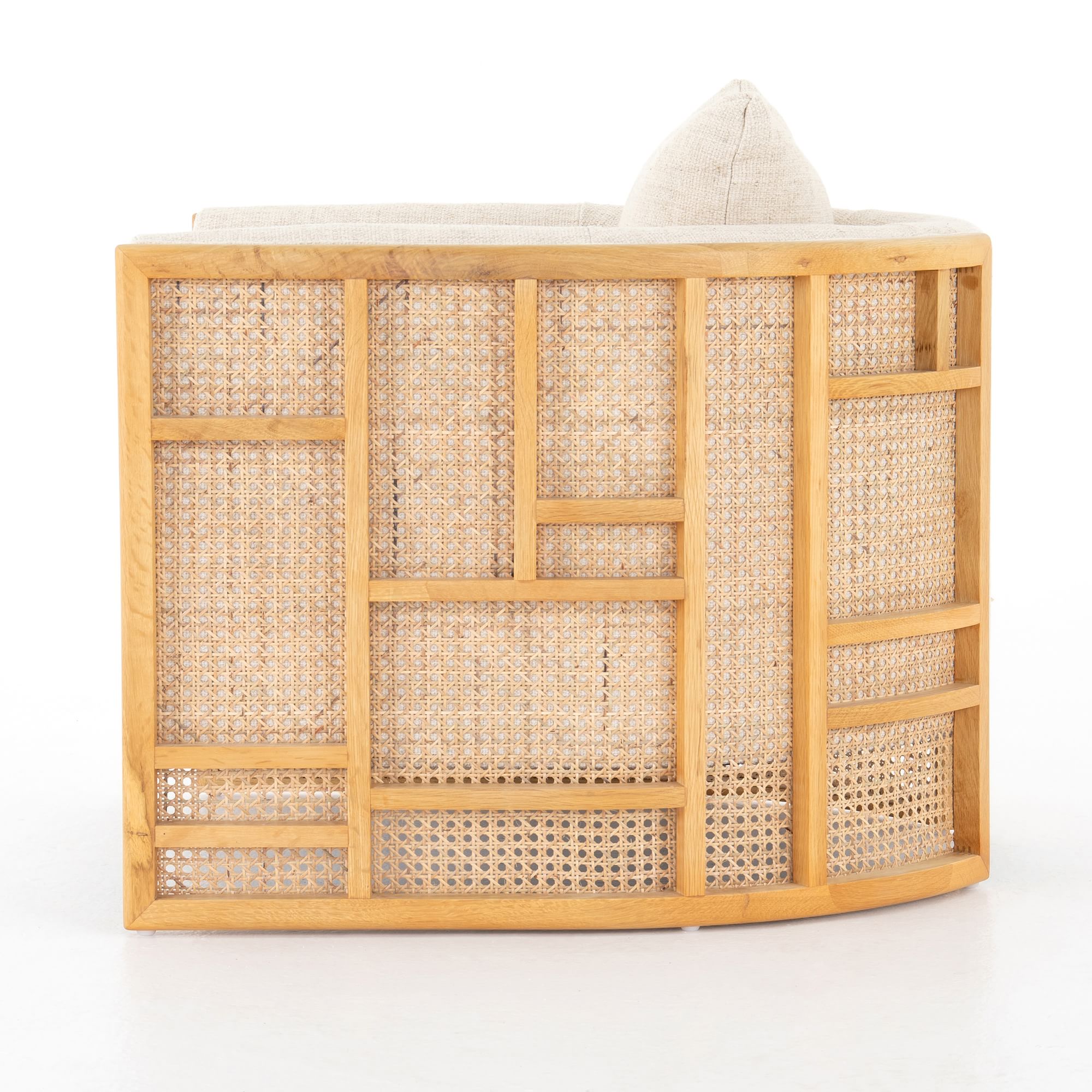 Meniaan Upholstered Grid Back Chair - Wooden bazar