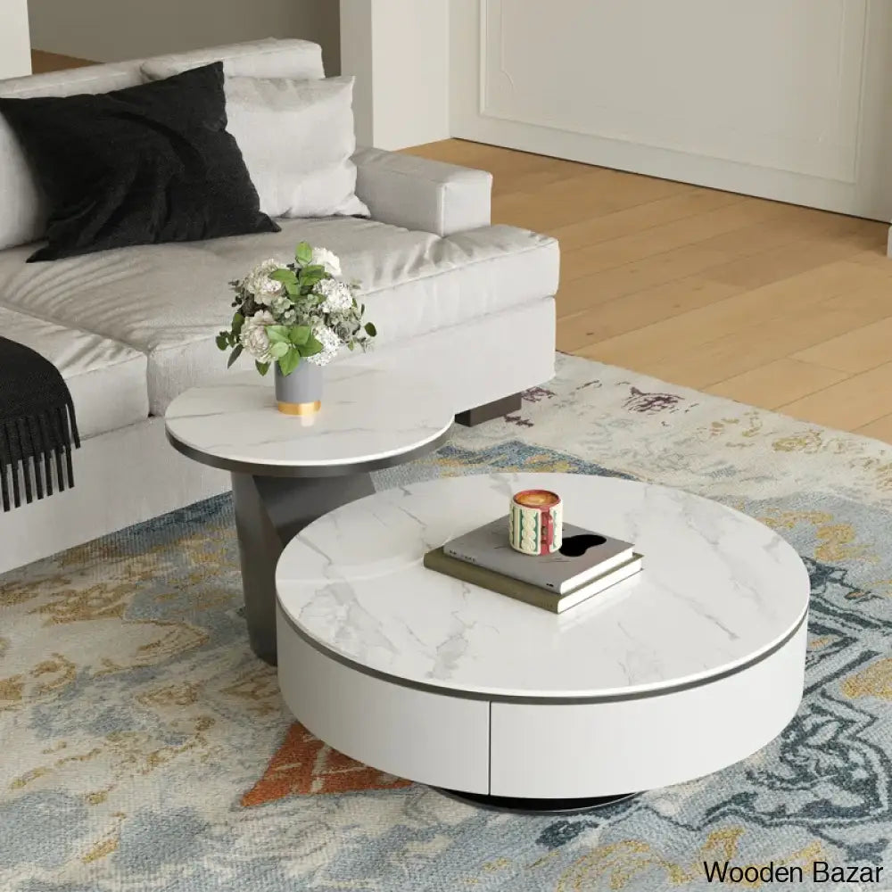 Usher Stone Top Nesting Coffee Table And Center Table