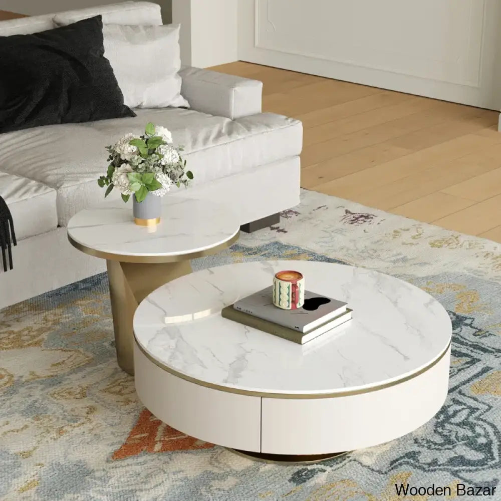 Usher Stone Top Nesting Coffee Table And Center Table