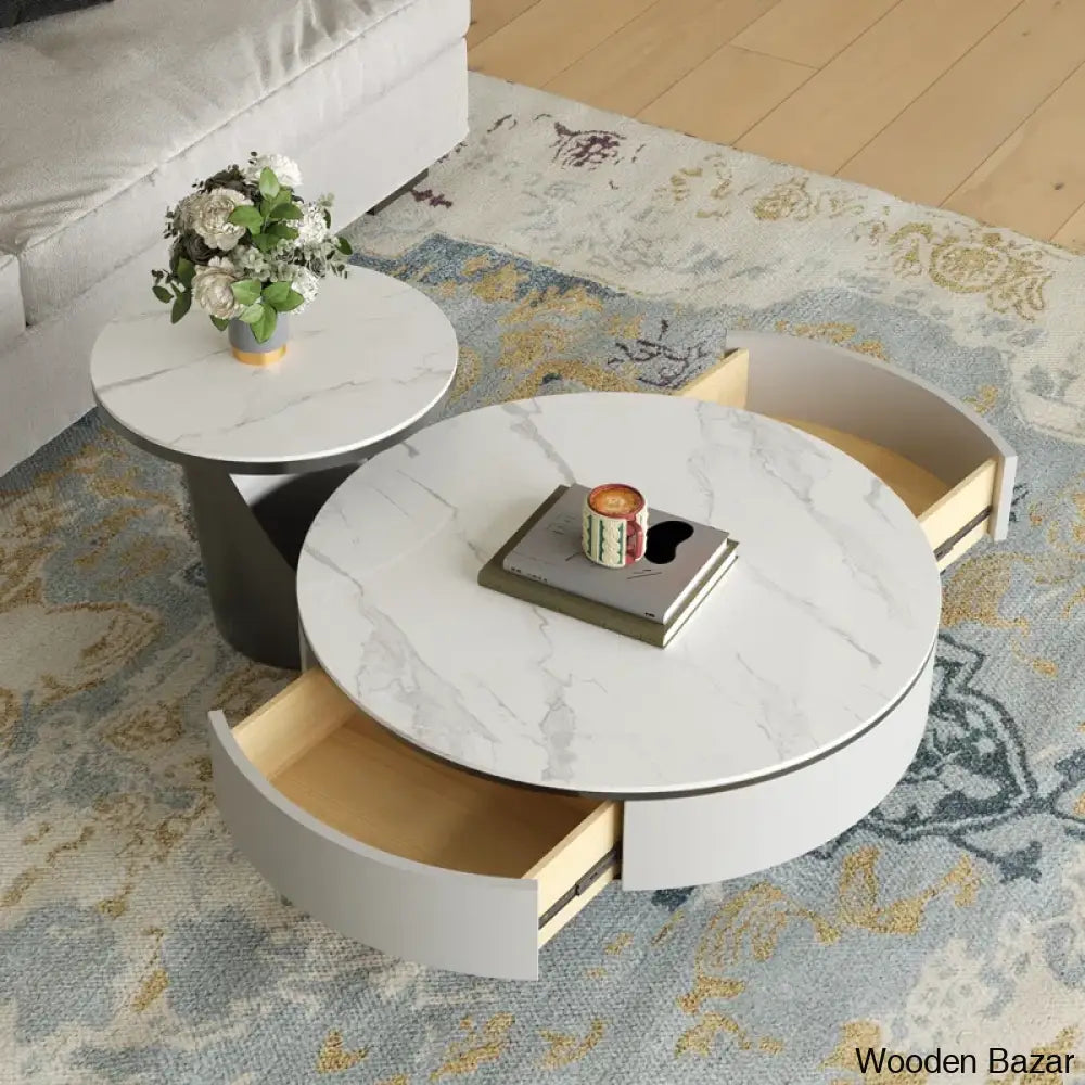 Usher Stone Top Nesting Coffee Table And Center Table