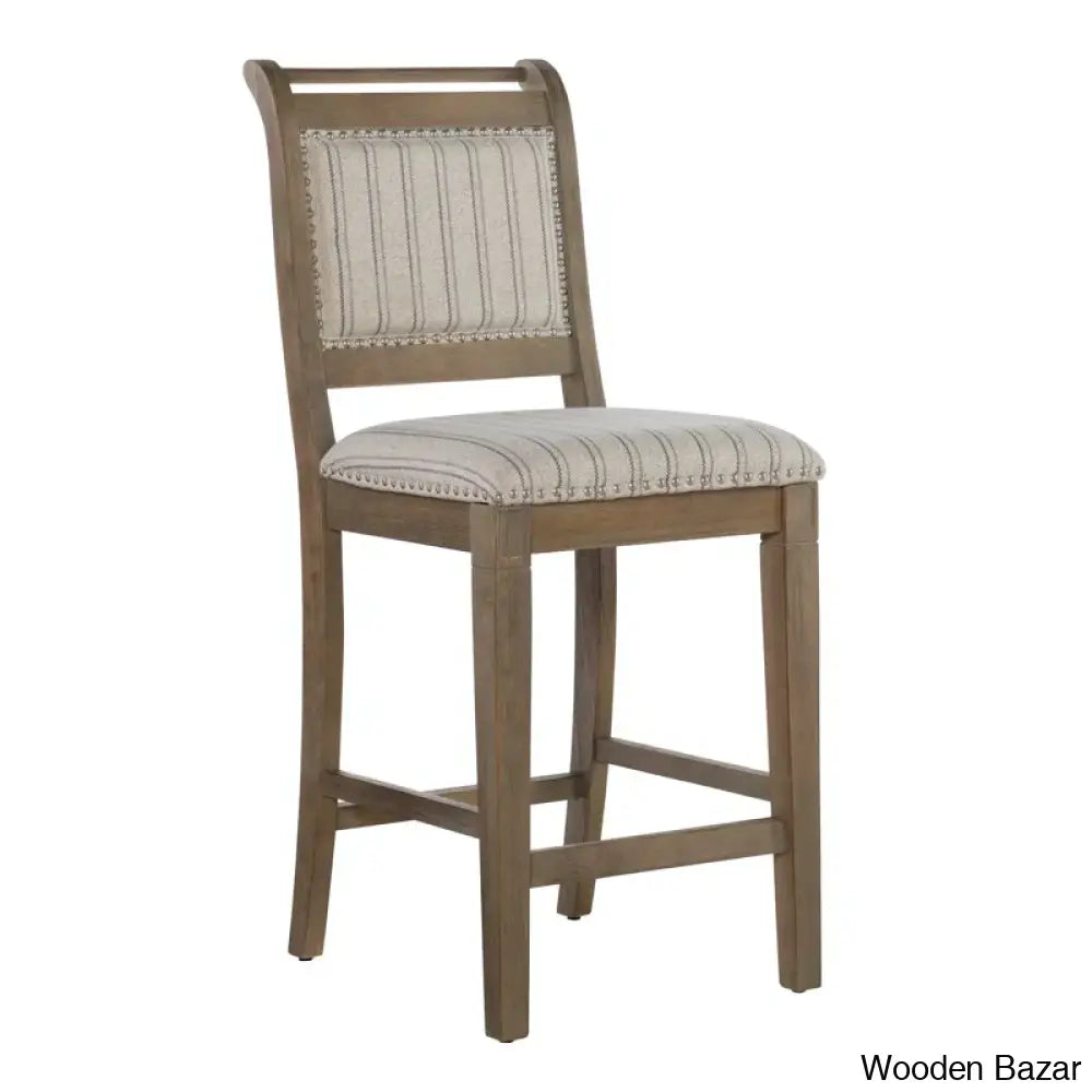 Vailia Swivel Wood Upholstered Bar & Counter Stool