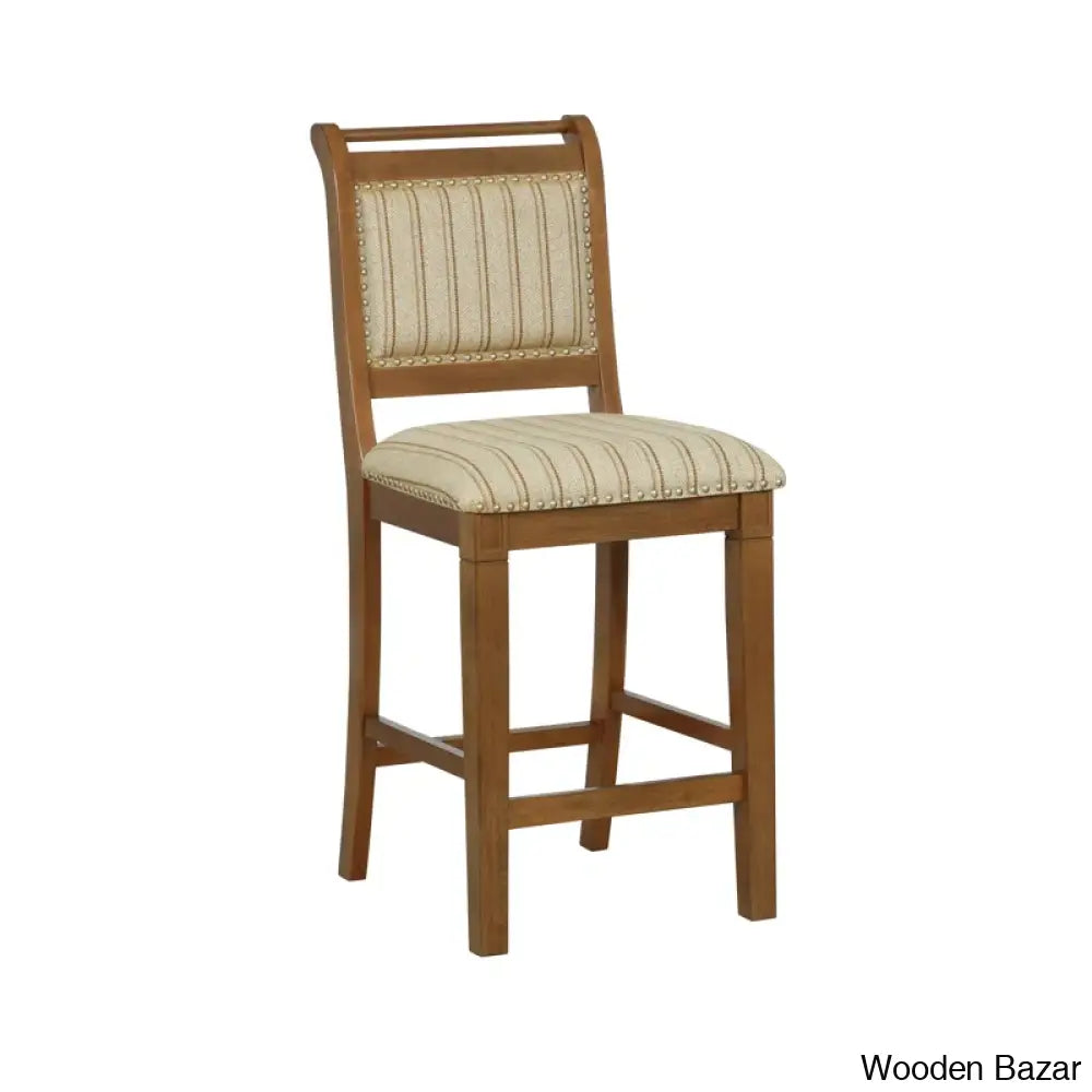 Vailia Swivel Wood Upholstered Bar & Counter Stool