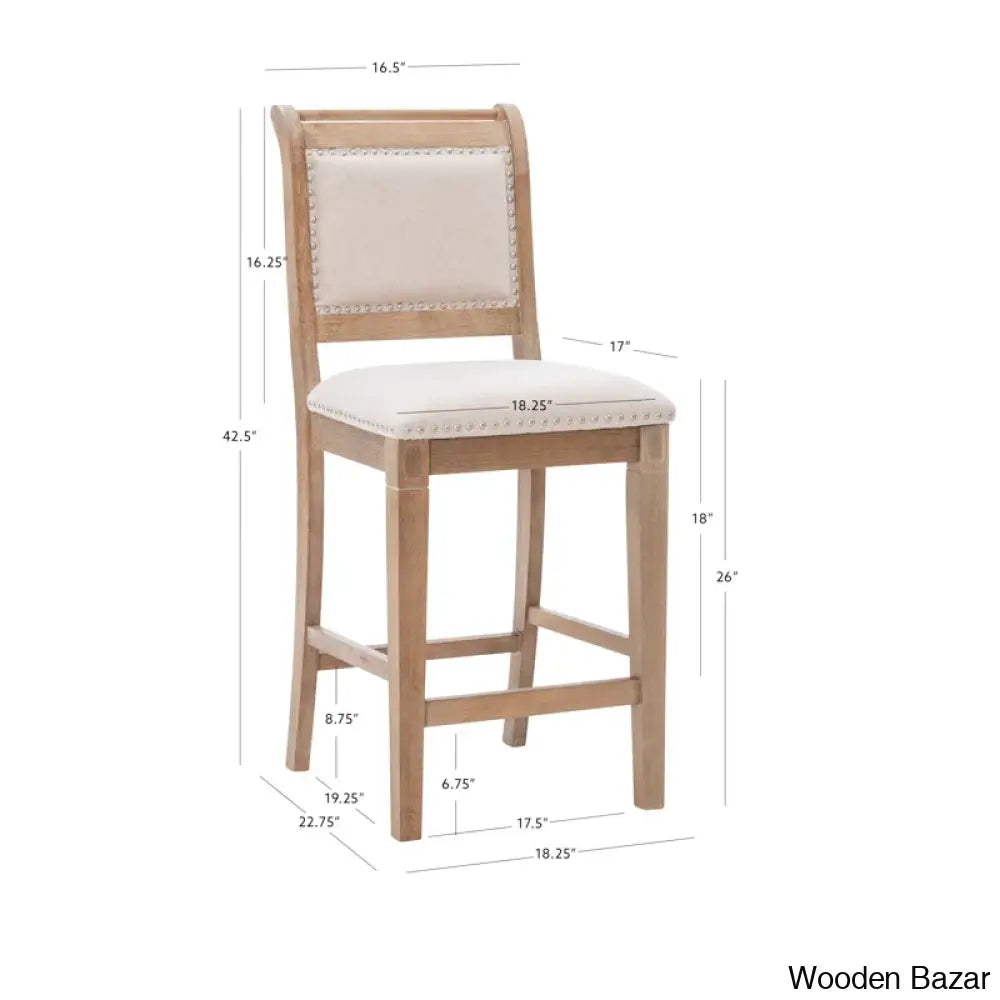 Vailia Swivel Wood Upholstered Bar & Counter Stool