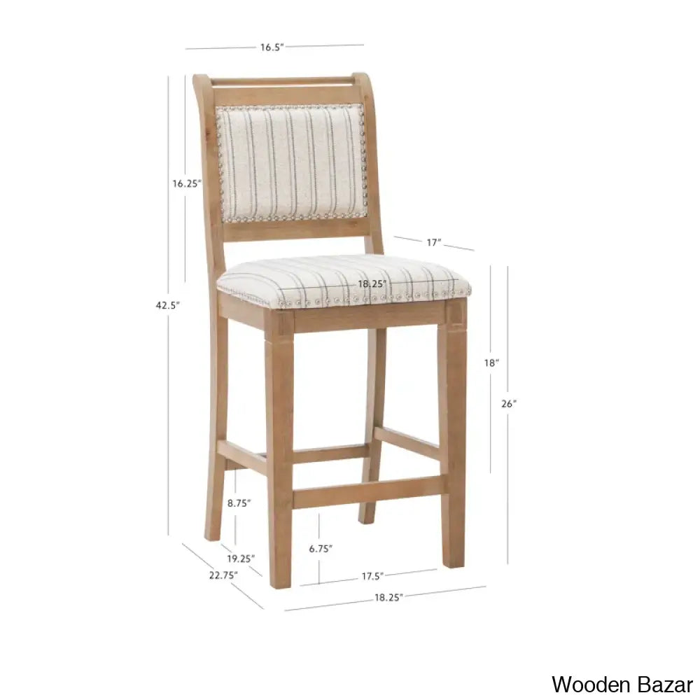 Vailia Swivel Wood Upholstered Bar & Counter Stool