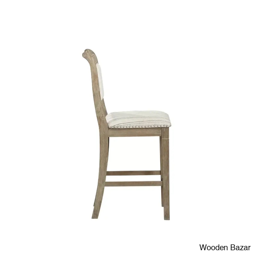 Vailia Swivel Wood Upholstered Bar & Counter Stool