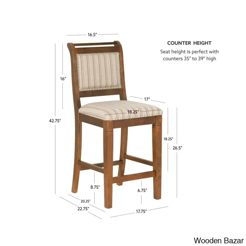 Vailia Swivel Wood Upholstered Bar & Counter Stool