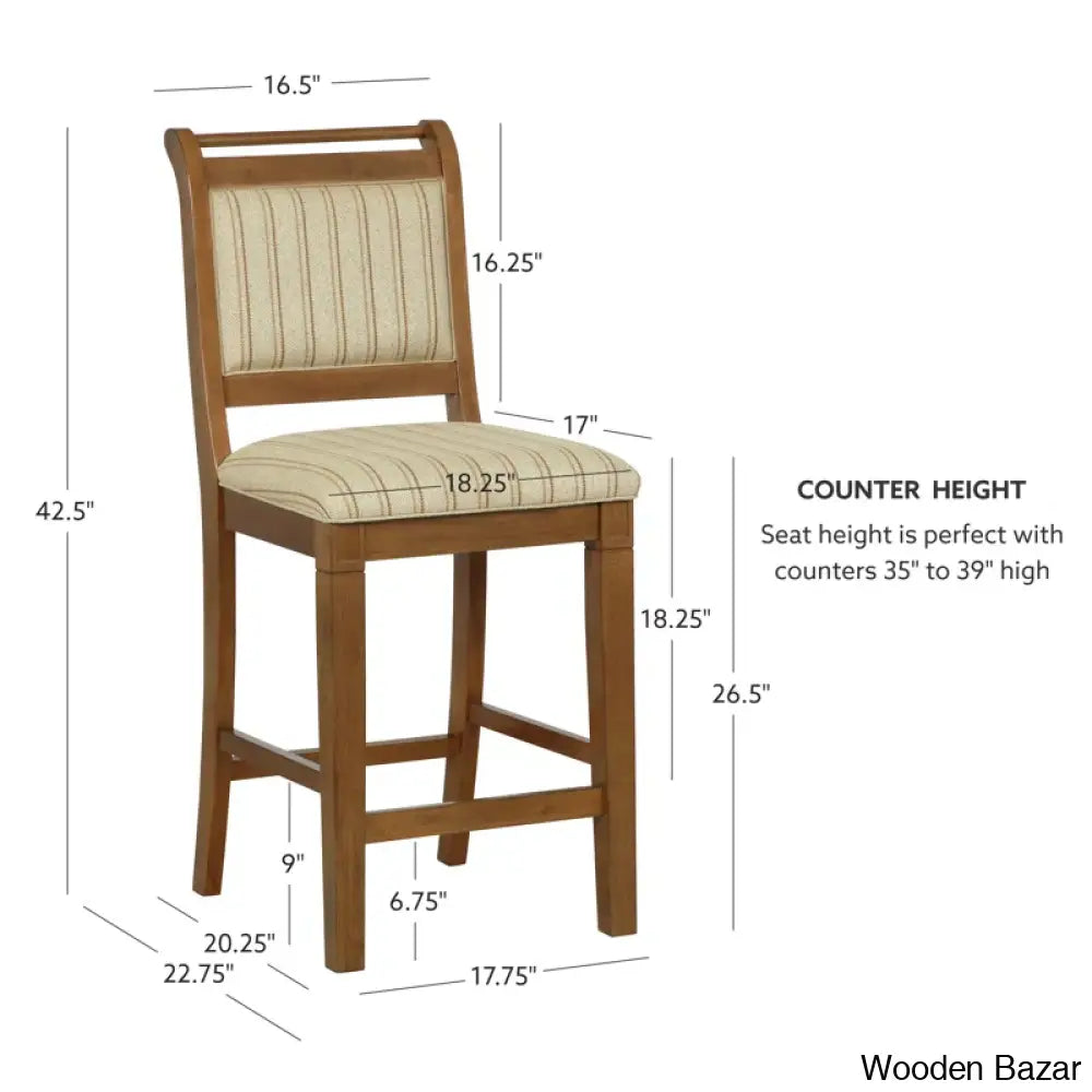 Vailia Swivel Wood Upholstered Bar & Counter Stool