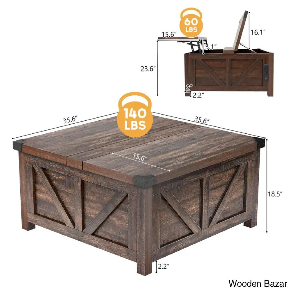 Vardello Modern Coffee And Center Table - Wooden Bazar