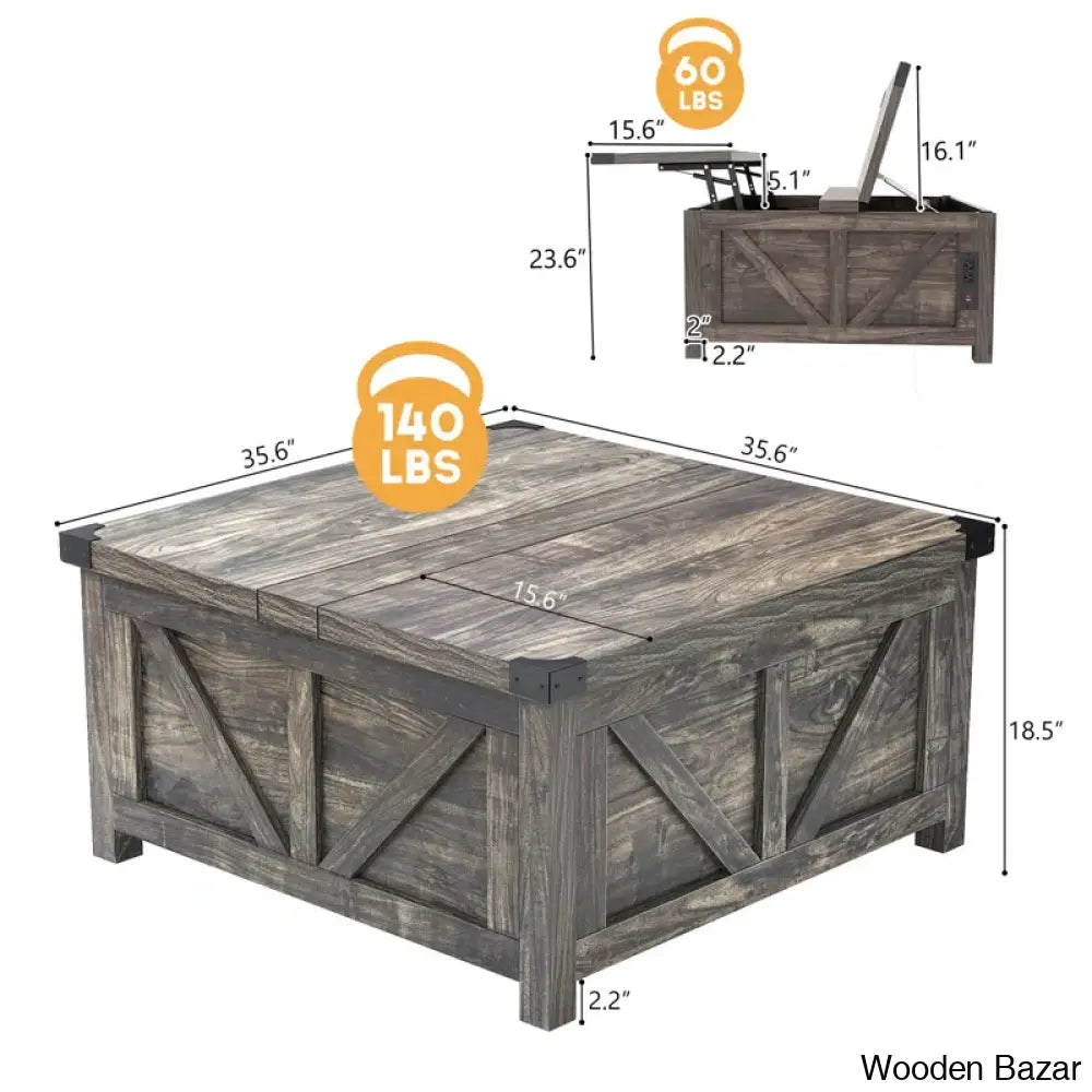 Vardello Modern Coffee And Center Table - Wooden Bazar