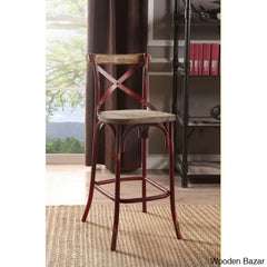 Vealem Swivel Yahir Bar Stool Counter Height Stools Dinning Chair Antique Red