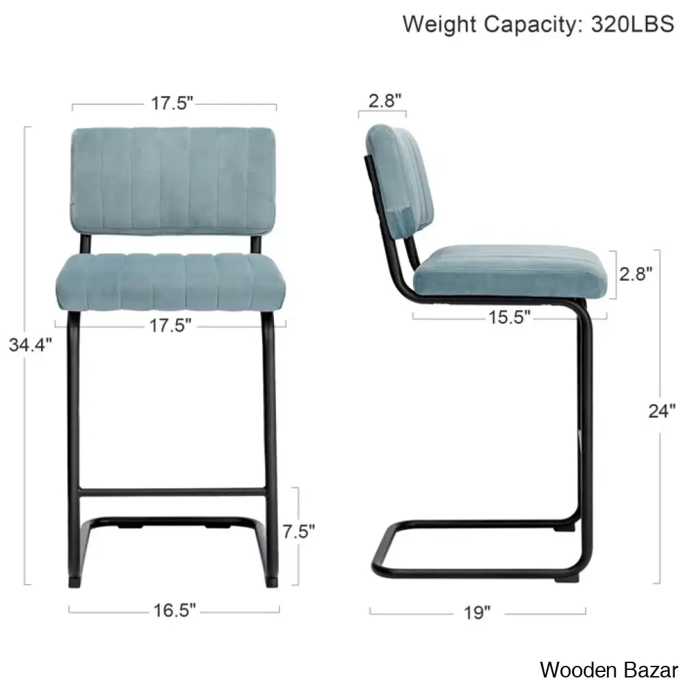 Velveto Stylish Counter & Bar Stool (Set Of 2)