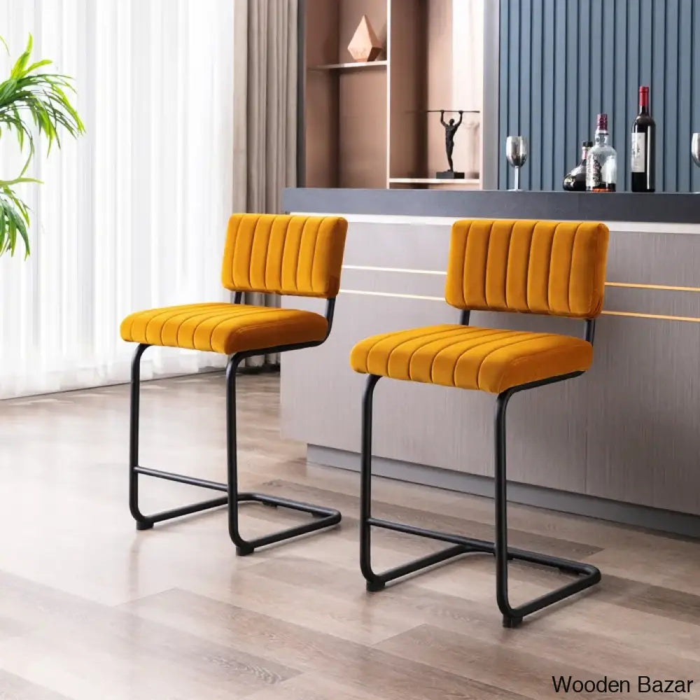 Velveto Stylish Counter & Bar Stool (Set Of 2)