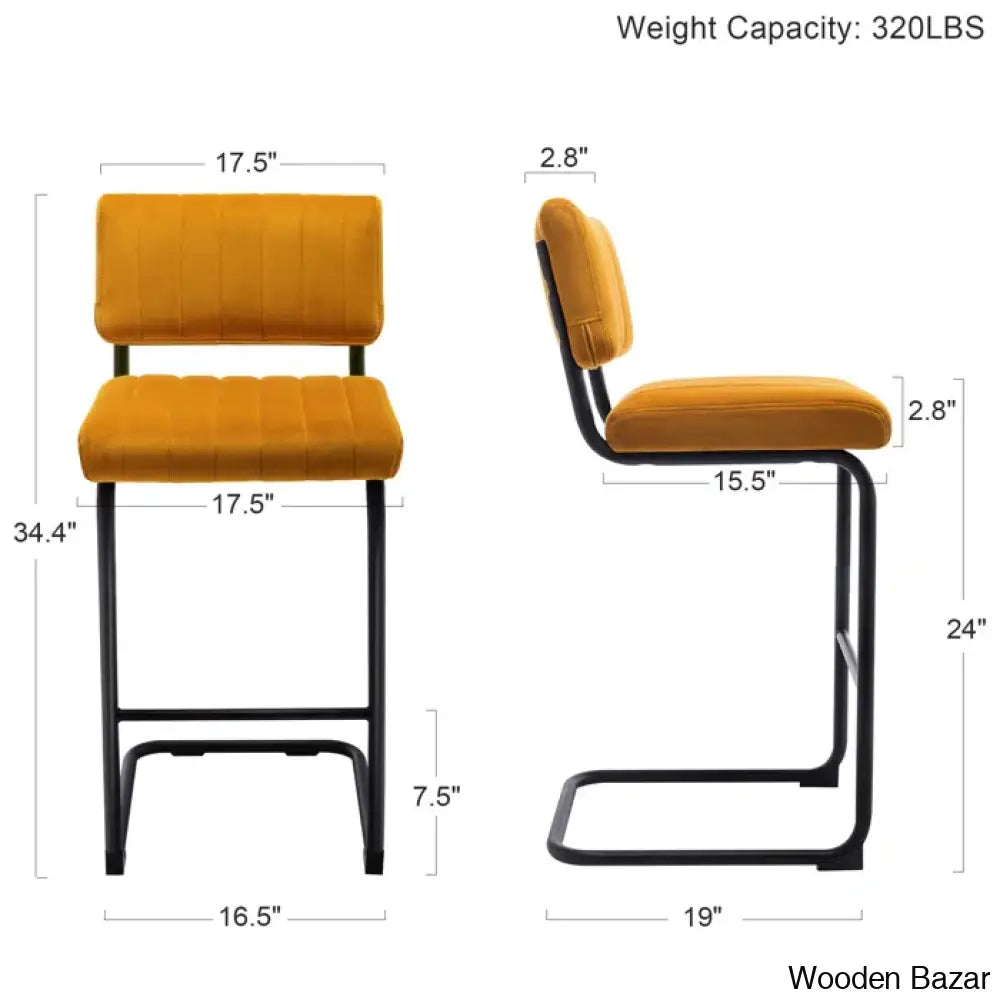 Velveto Stylish Counter & Bar Stool (Set Of 2)