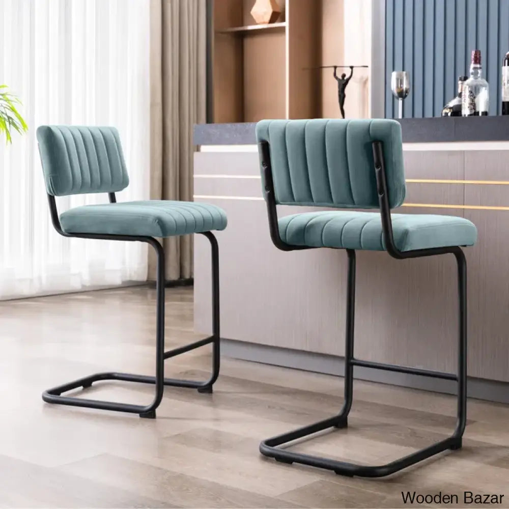 Velveto Stylish Counter & Bar Stool (Set Of 2)