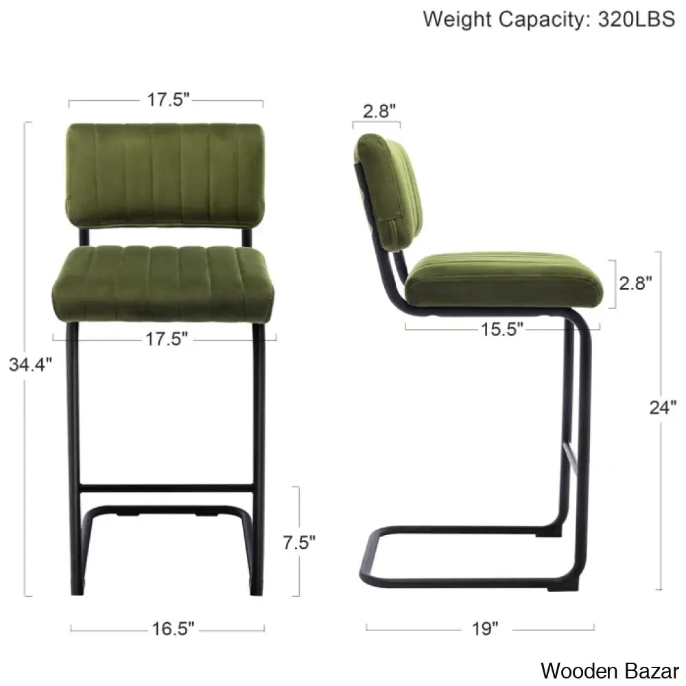 Velveto Stylish Counter & Bar Stool (Set Of 2)