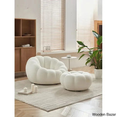 Venny New Upholstered Accent Chair In White Color - Wooden Bazar