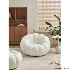 Venny New Upholstered Accent Chair In White Color - Wooden Bazar