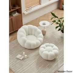 Venny New Upholstered Accent Chair In White Color - Wooden Bazar