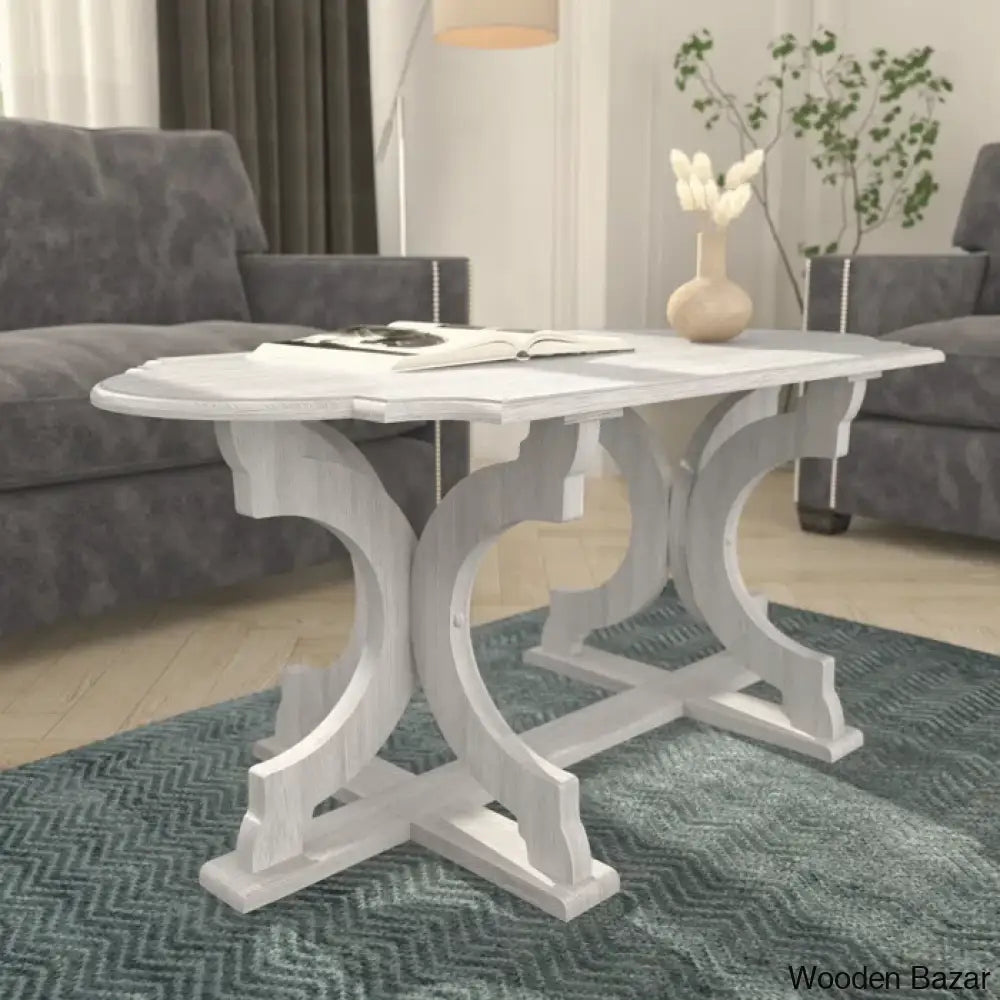 Vesely Salor Solid Wood Coffee And Center Table Antique White