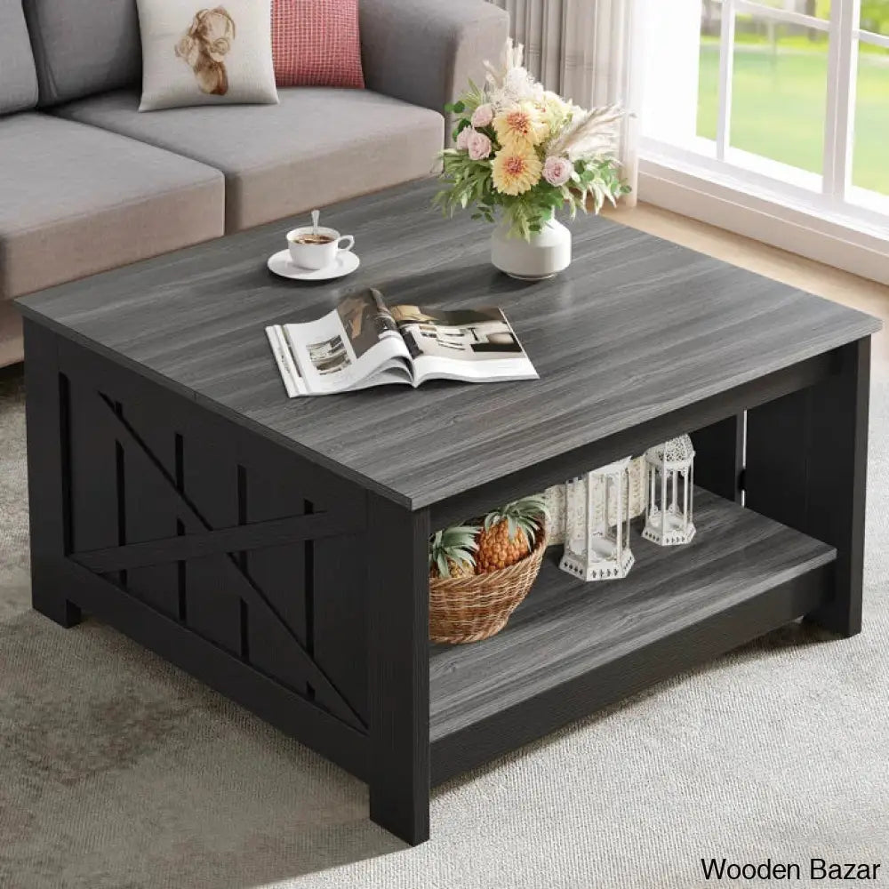 Veselyc Farm House 4 Legs Coffee And Center Table With Storage