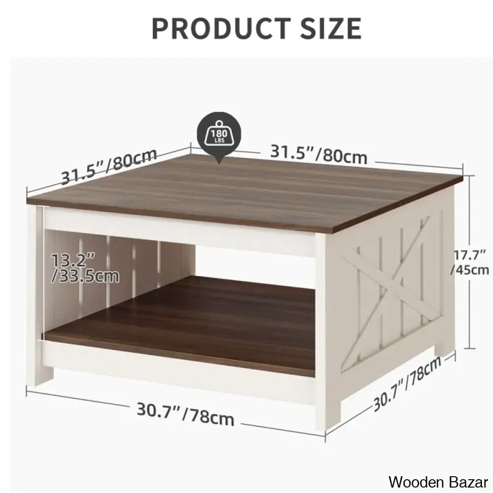 Veselyc Farm House 4 Legs Coffee And Center Table With Storage