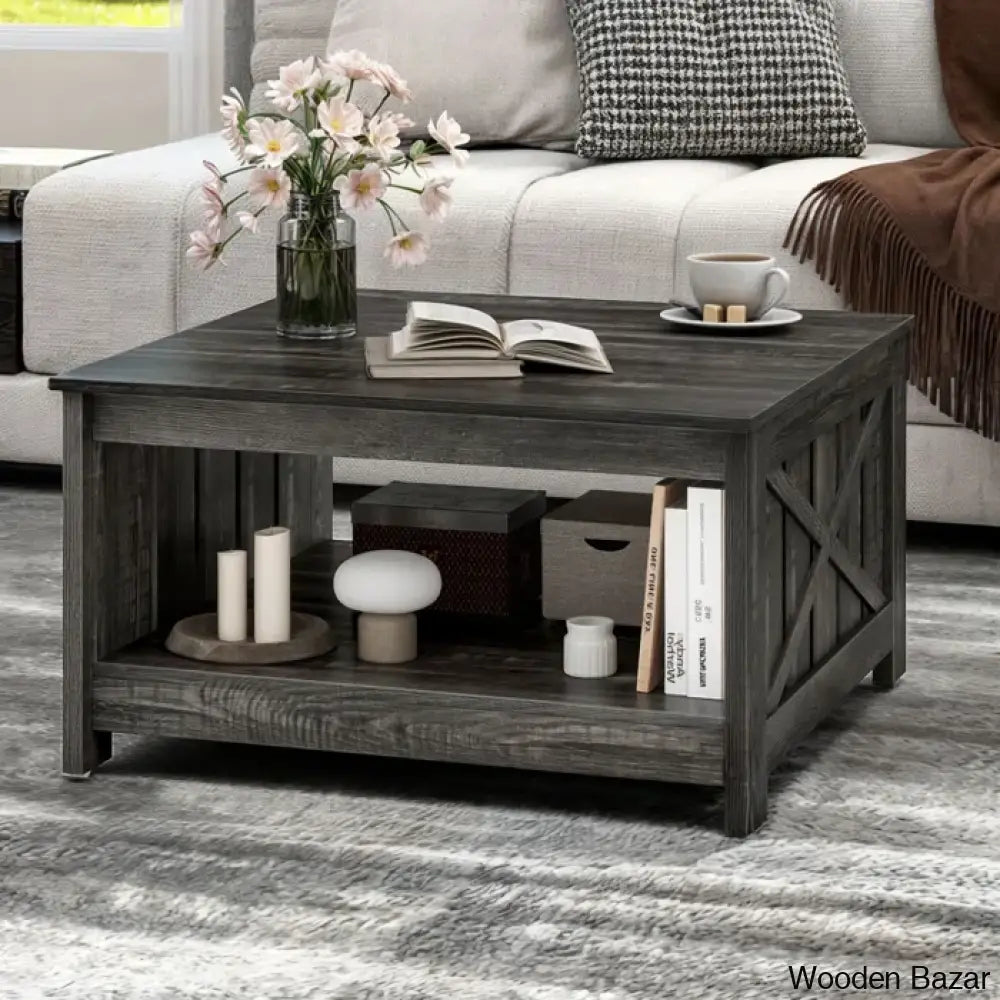 Veselyc Farm House 4 Legs Coffee And Center Table With Storage