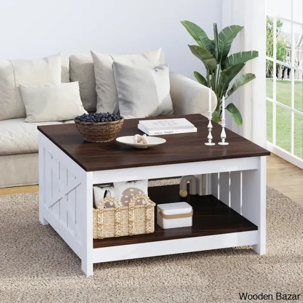 Veselyc Farm House 4 Legs Coffee And Center Table With Storage