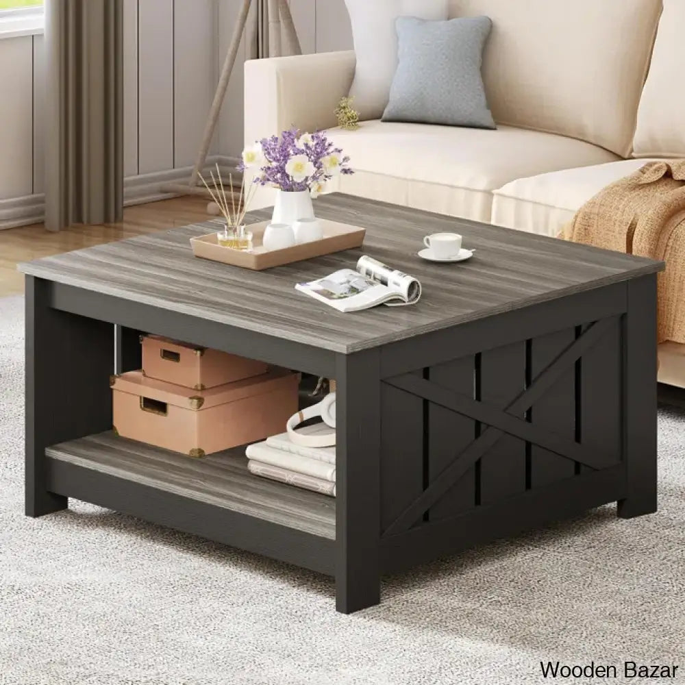 Veselyc Farm House 4 Legs Coffee And Center Table With Storage