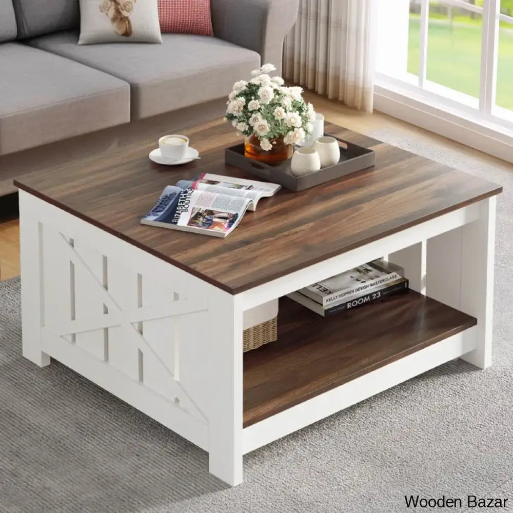 Veselyc Farm House 4 Legs Coffee And Center Table With Storage