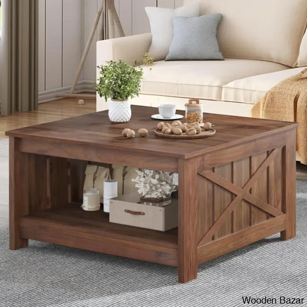 Veselyc Farm House 4 Legs Coffee And Center Table With Storage