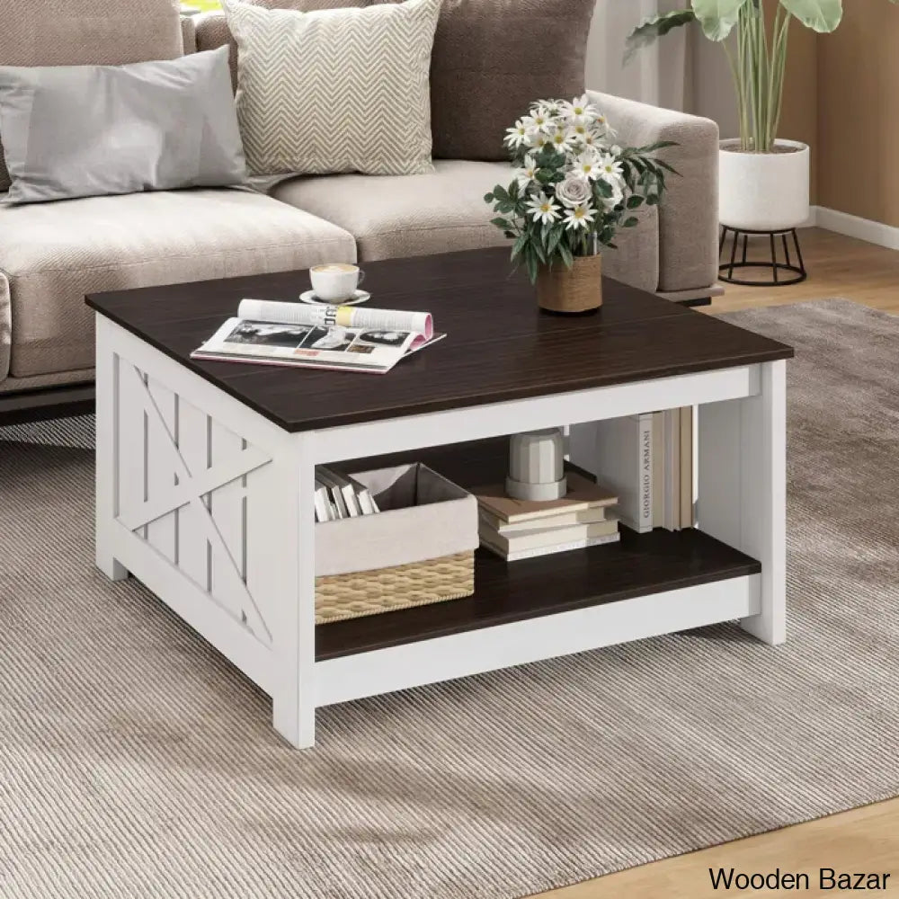 Veselyc Farm House 4 Legs Coffee And Center Table With Storage