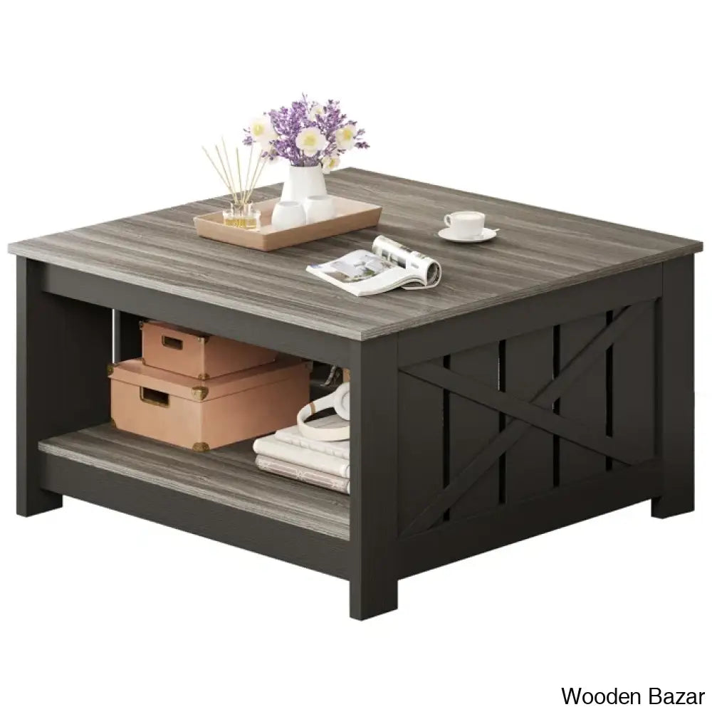 Veselyc Farm House 4 Legs Coffee And Center Table With Storage