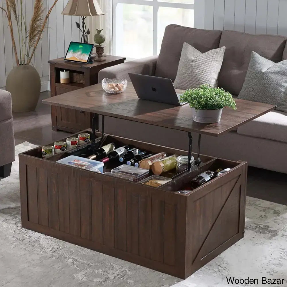 Vianorn Modern Coffee And Center Table - Wooden Bazar