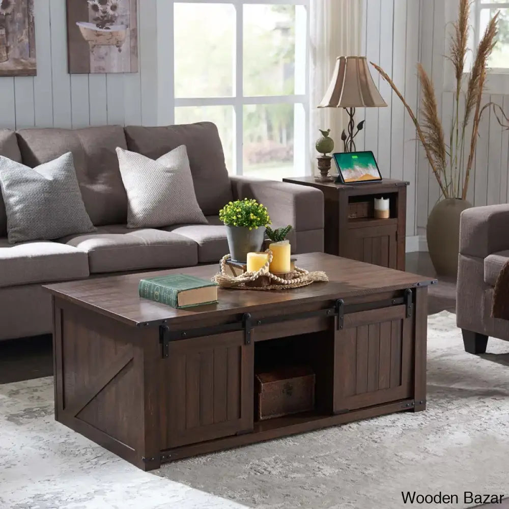 Vianorn Modern Coffee And Center Table - Wooden Bazar Brown