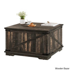 Vihaanu Farmhouse Lift Top Coffee And Center Table 2 Way With Storage For Living Room