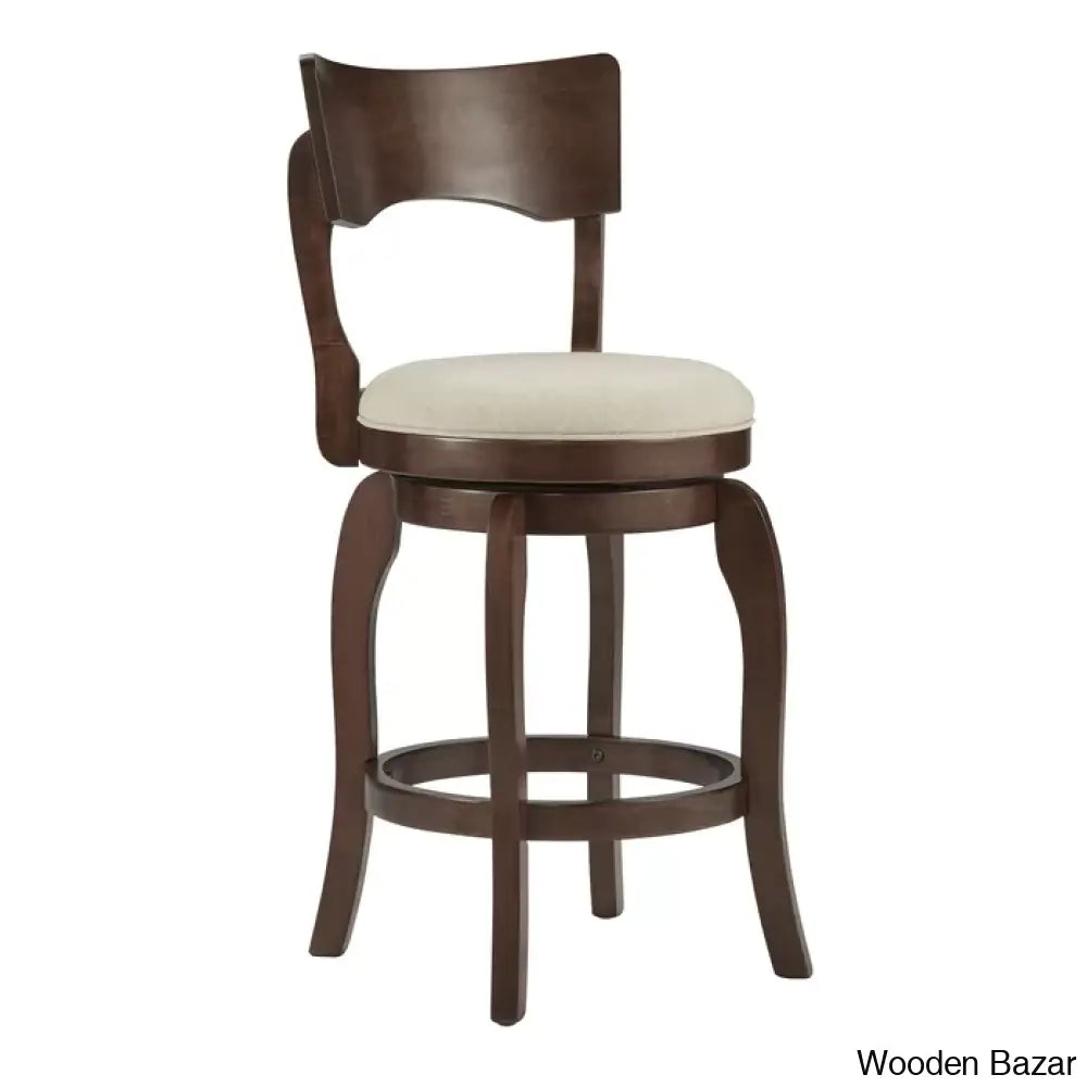 Villerso Swivel Upholstered Counter And Bar Stool With Solid Wood Frame