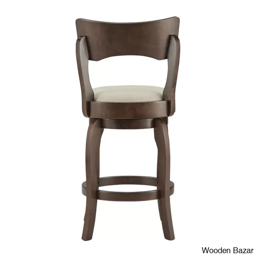 Villerso Swivel Upholstered Counter And Bar Stool With Solid Wood Frame