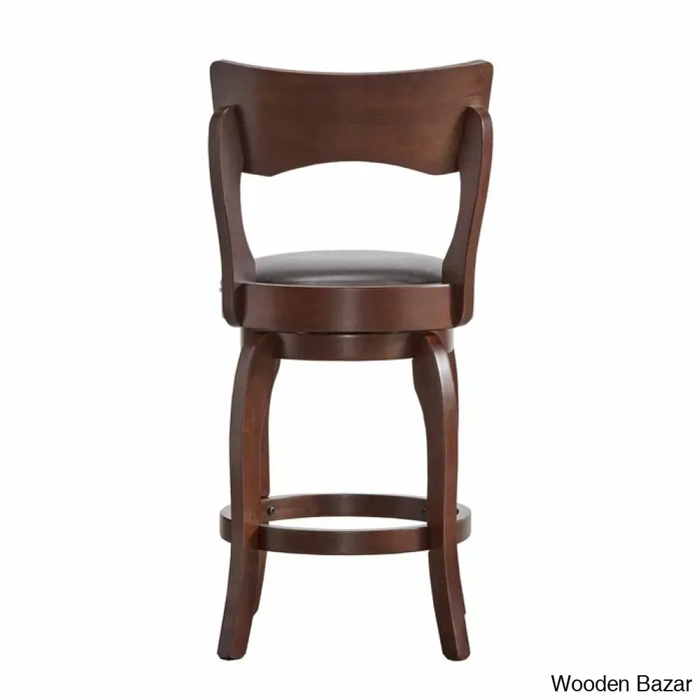 Villerso Swivel Upholstered Counter And Bar Stool With Solid Wood Frame