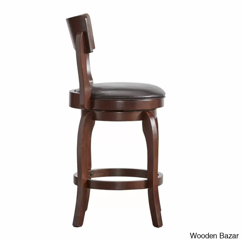 Villerso Swivel Upholstered Counter And Bar Stool With Solid Wood Frame