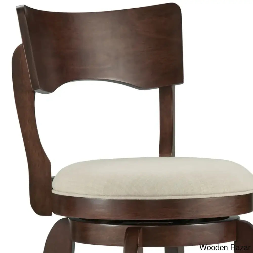 Villerso Swivel Upholstered Counter And Bar Stool With Solid Wood Frame