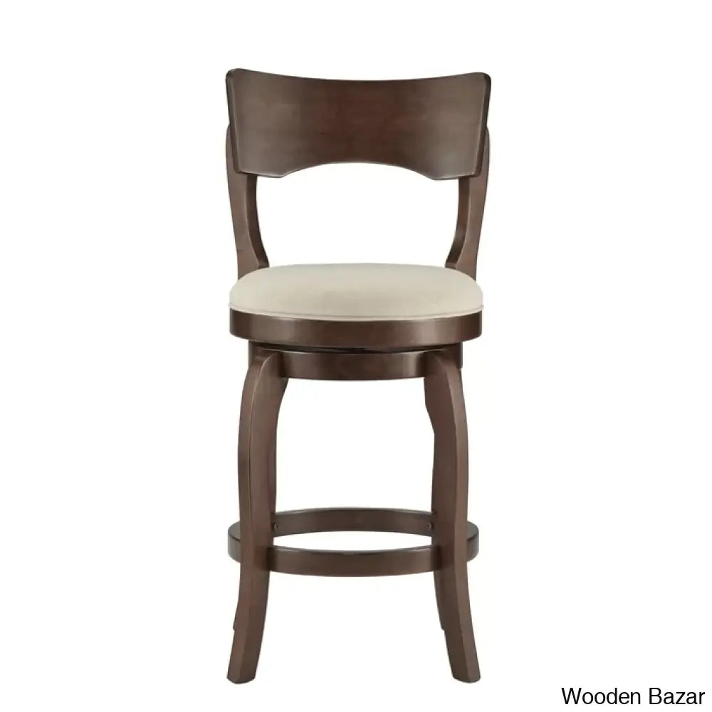 Villerso Swivel Upholstered Counter And Bar Stool With Solid Wood Frame