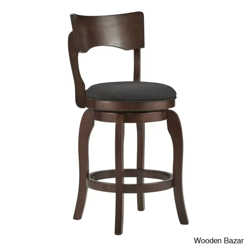 Villerso Swivel Upholstered Counter And Bar Stool With Solid Wood Frame