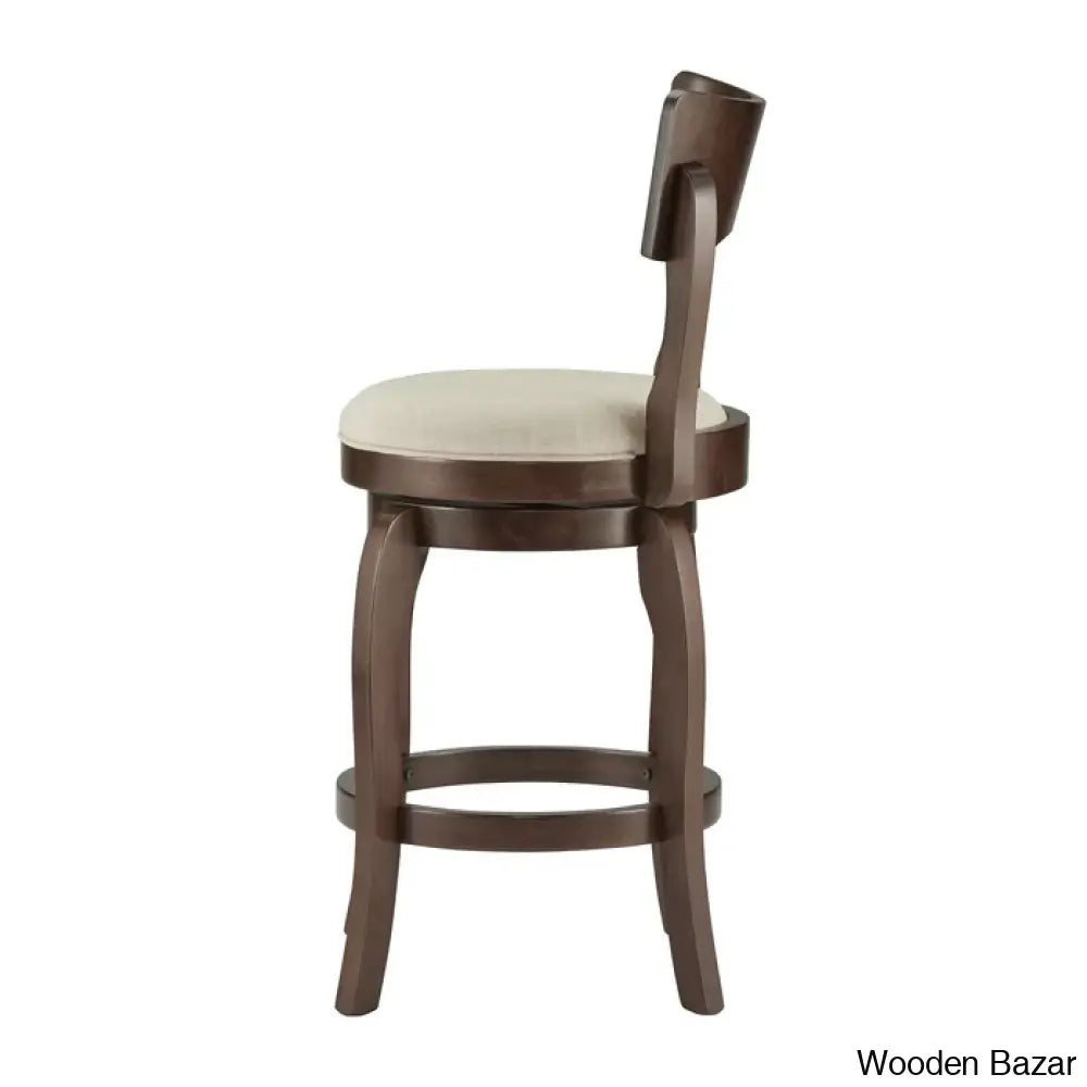 Villerso Swivel Upholstered Counter And Bar Stool With Solid Wood Frame