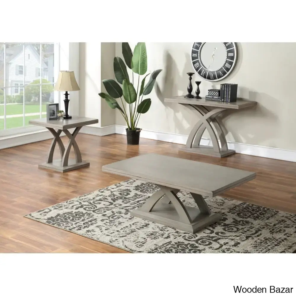 Vinny Coffee And Center Table - Wooden Bazar