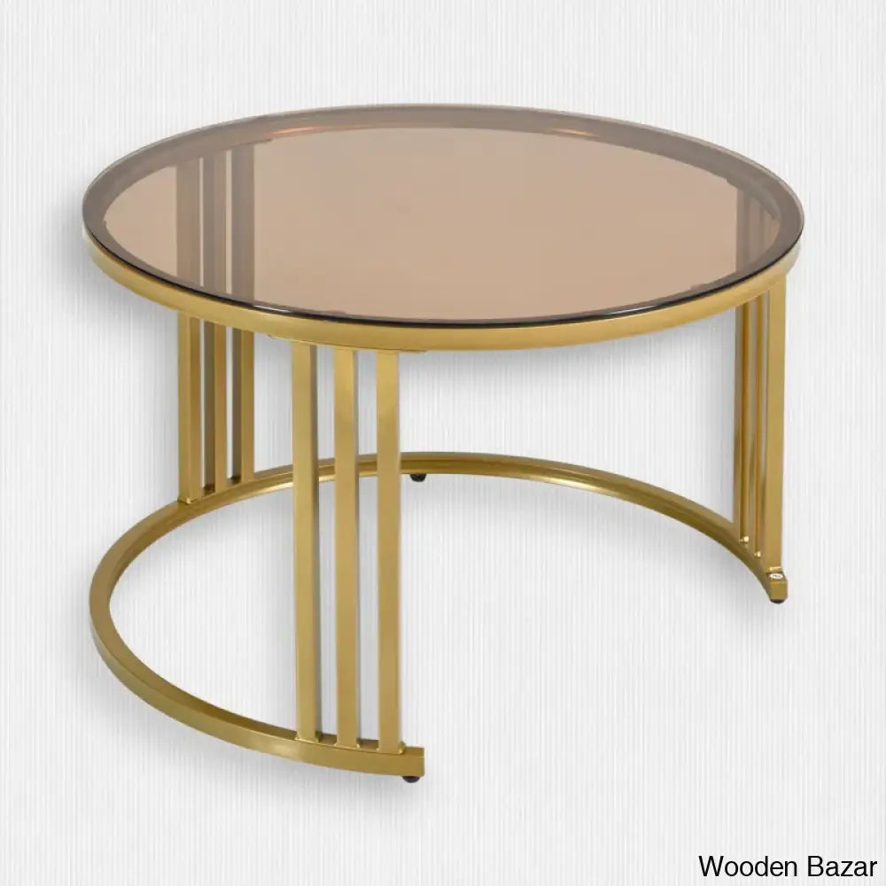 Virubi Glass Top Nesting Coffee And Center Table