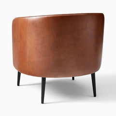 Sixpik Leather Slipper Chair - Wooden bazar