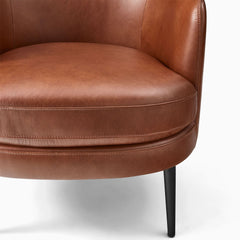 Sixpik Leather Slipper Chair - Wooden bazar