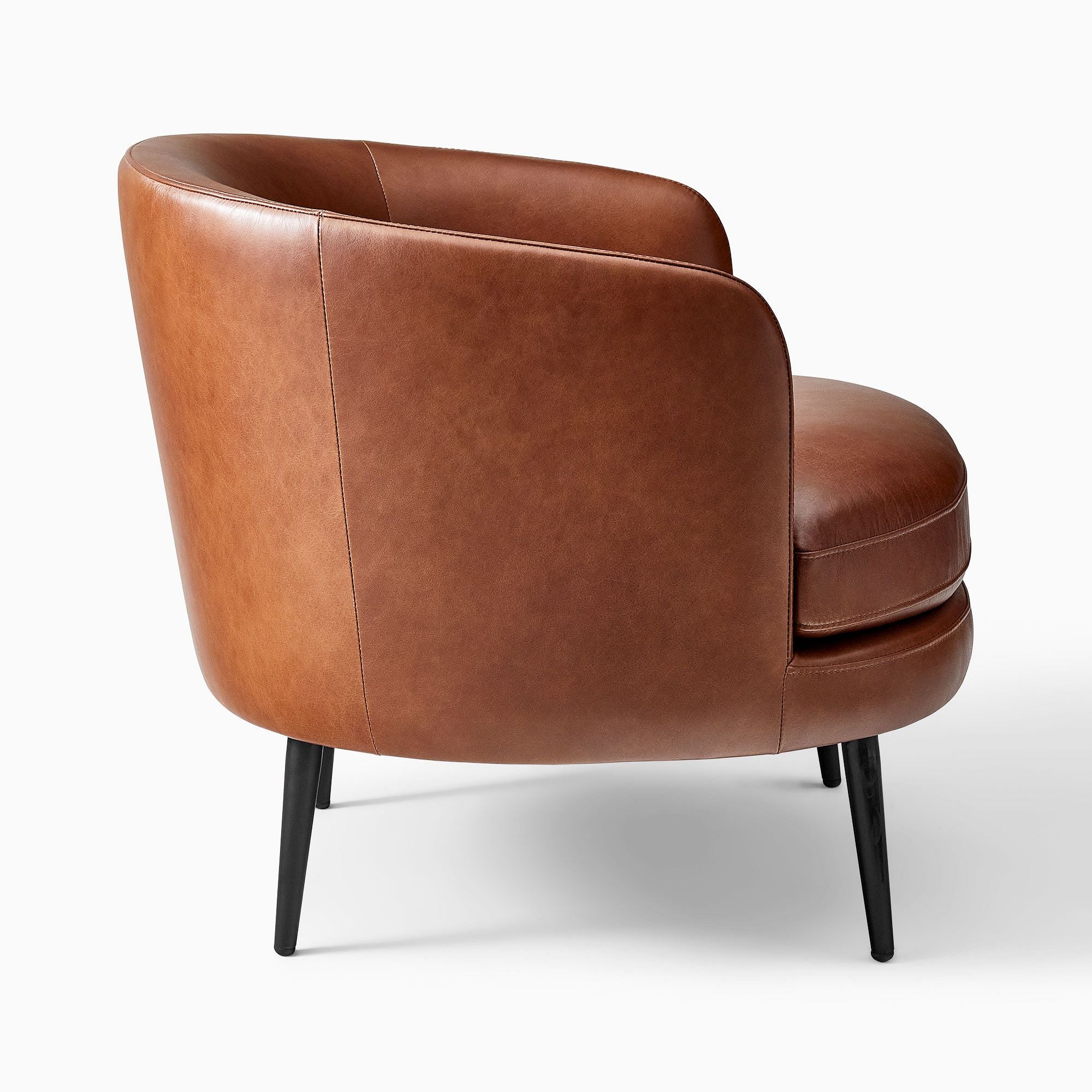 Sixpik Leather Slipper Chair - Wooden bazar